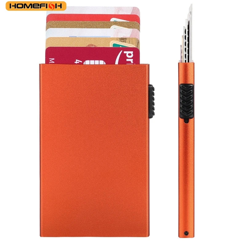 💳✨ HOMEFISH Slim Metal Wallet — Portable Mini Card Holder 🔐🔥