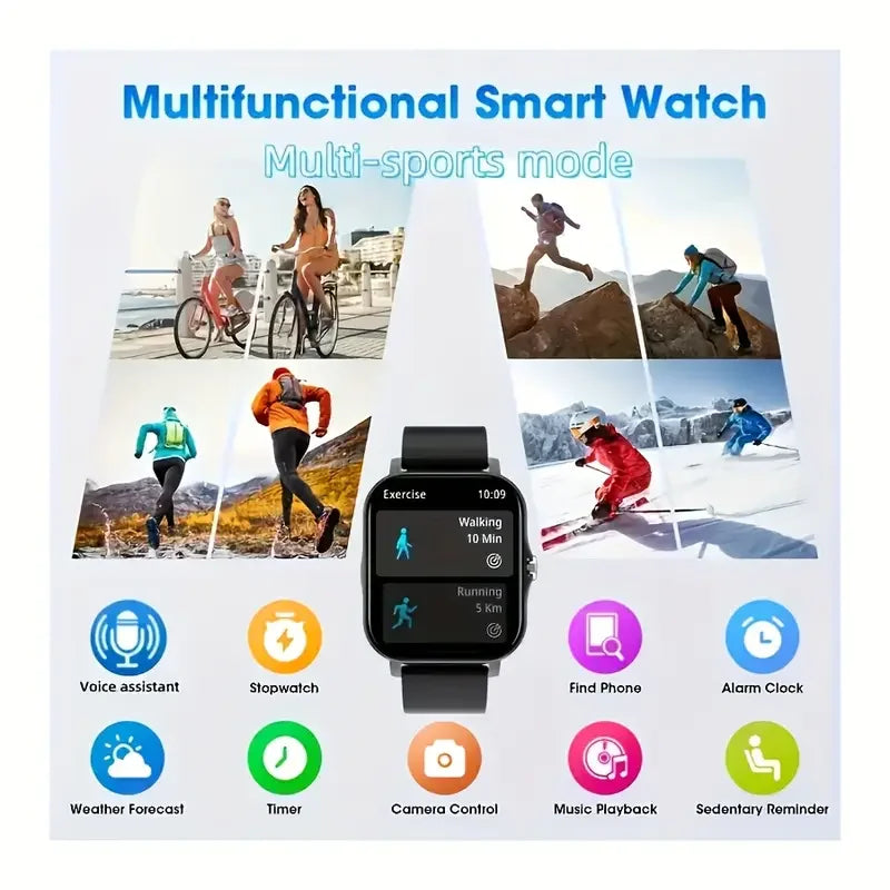 KESHUYOU 2025 Smart Watch – 2.01” HD, Bluetooth Calls, Sports Modes & Weather ⌚
