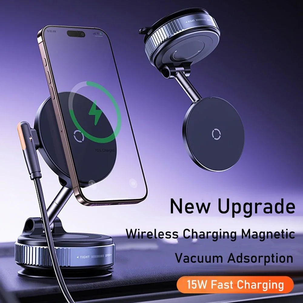 📱🚗 Magnetic 15W Car Phone Holder | 360° Rotation & Foldable Design ✨🔋