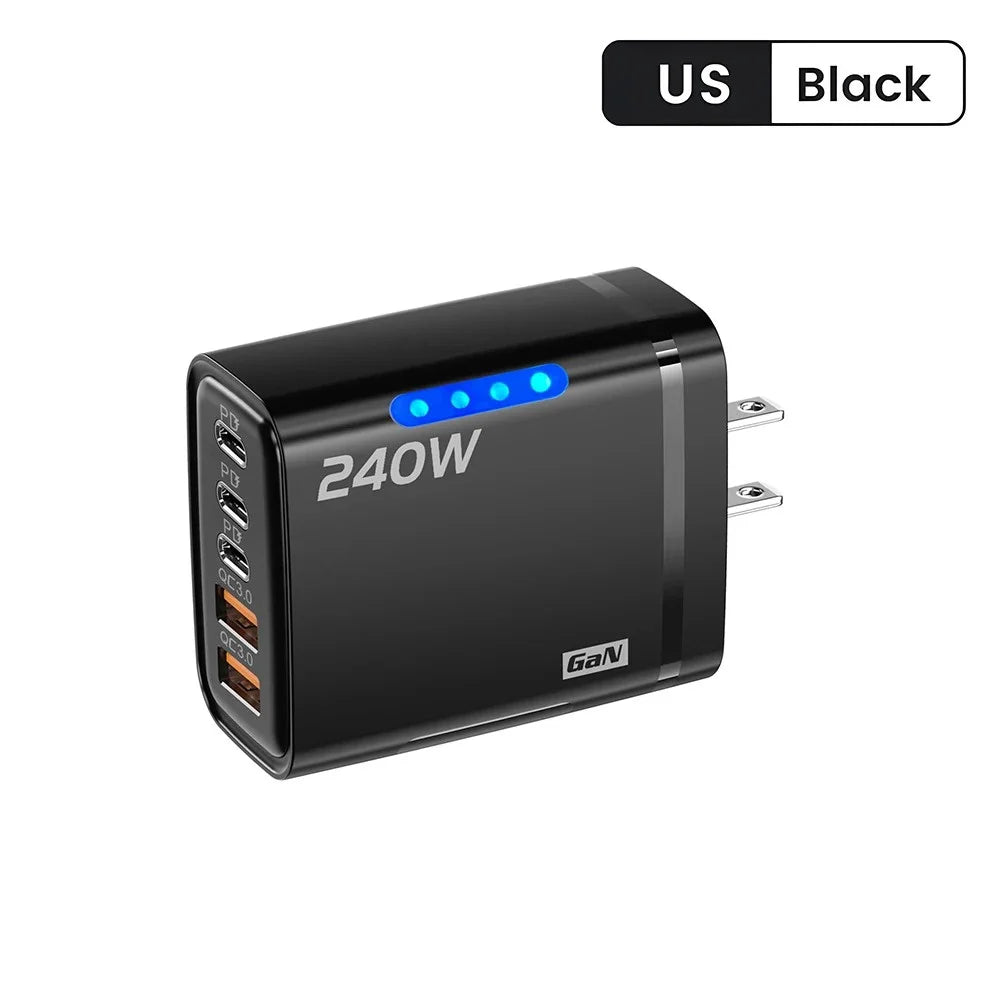 ⚡PowerUp Pro 240W GaN Charger 🔋
5-in-1 Fast USB-C Charging Station for iPhone, Samsung & Xiaomi 📱