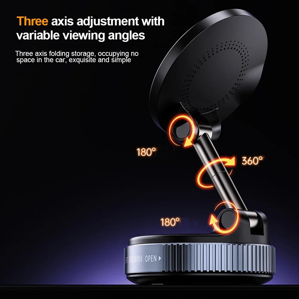 📱🚗 Magnetic 15W Car Phone Holder | 360° Rotation & Foldable Design ✨🔋