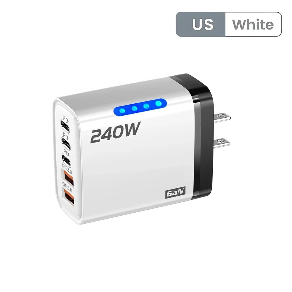 ⚡PowerUp Pro 240W GaN Charger 🔋
5-in-1 Fast USB-C Charging Station for iPhone, Samsung & Xiaomi 📱