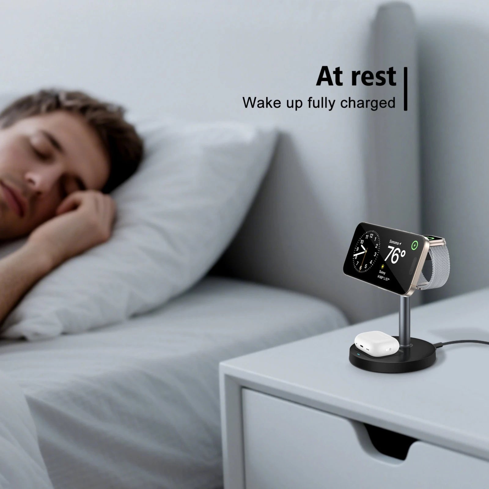 ⚡📱⌚ 3-in-1 Magnetic Wireless Charger | Fast Charging for iPhone, Apple Watch & AirPods 🔋✨