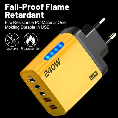 ⚡PowerUp Pro 240W GaN Charger 🔋
5-in-1 Fast USB-C Charging Station for iPhone, Samsung & Xiaomi 📱
