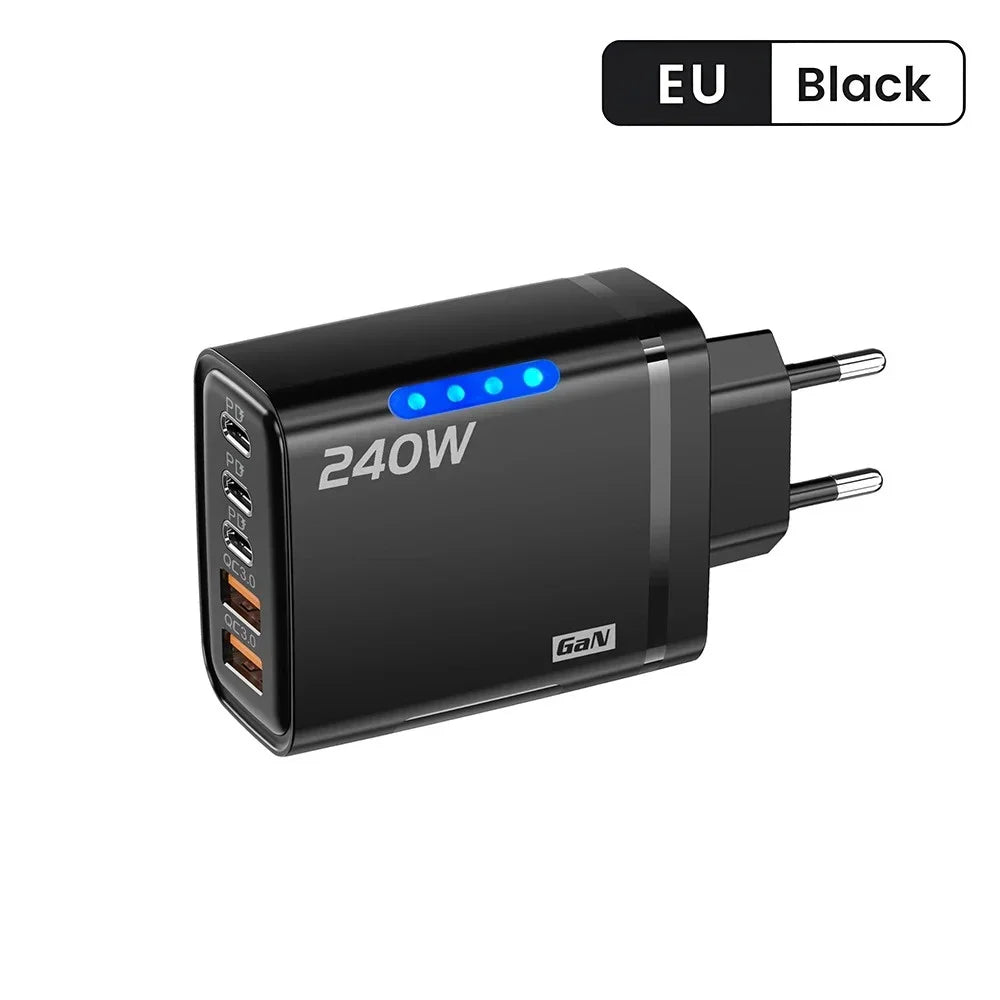 ⚡PowerUp Pro 240W GaN Charger 🔋
5-in-1 Fast USB-C Charging Station for iPhone, Samsung & Xiaomi 📱