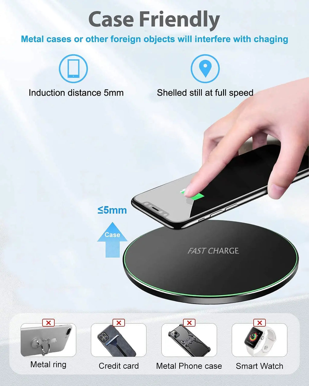 ⚡📱 50W Fast Wireless Charger Pad | Universal Charging for iPhone & Samsung 🔋✨