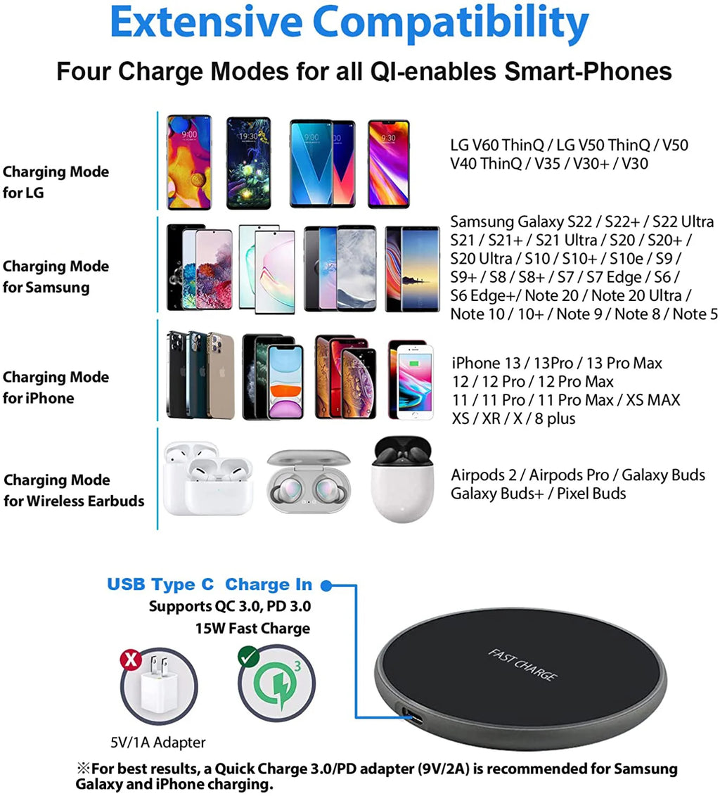 ⚡📱 50W Fast Wireless Charger Pad | Universal Charging for iPhone & Samsung 🔋✨