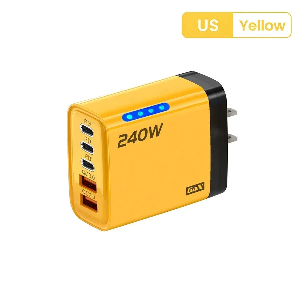 ⚡PowerUp Pro 240W GaN Charger 🔋
5-in-1 Fast USB-C Charging Station for iPhone, Samsung & Xiaomi 📱