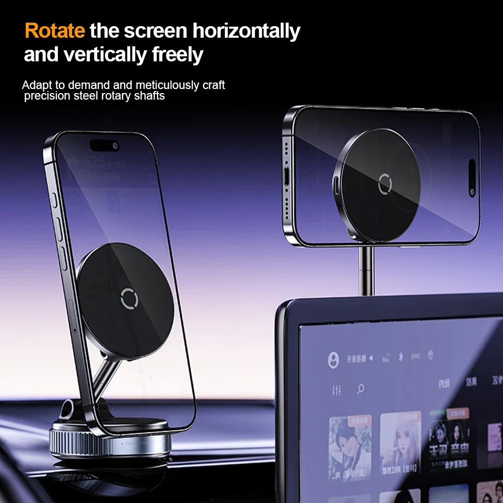 📱🚗 Magnetic 15W Car Phone Holder | 360° Rotation & Foldable Design ✨🔋