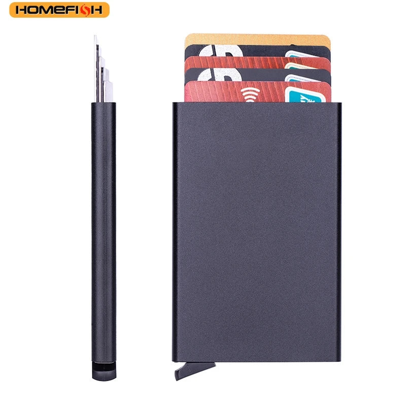 💳✨ HOMEFISH Slim Metal Wallet — Portable Mini Card Holder 🔐🔥