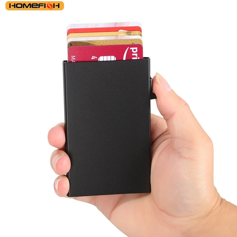💳✨ HOMEFISH Slim Metal Wallet — Portable Mini Card Holder 🔐🔥