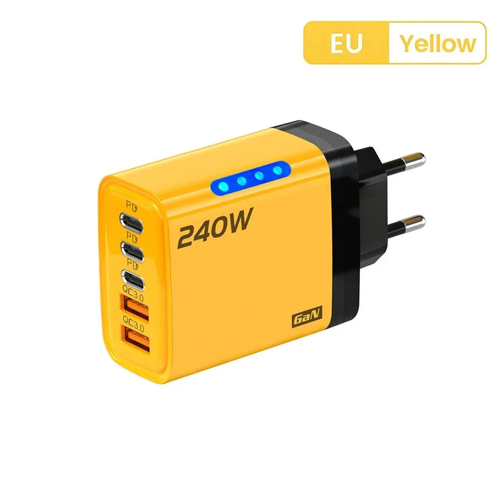 ⚡PowerUp Pro 240W GaN Charger 🔋
5-in-1 Fast USB-C Charging Station for iPhone, Samsung & Xiaomi 📱