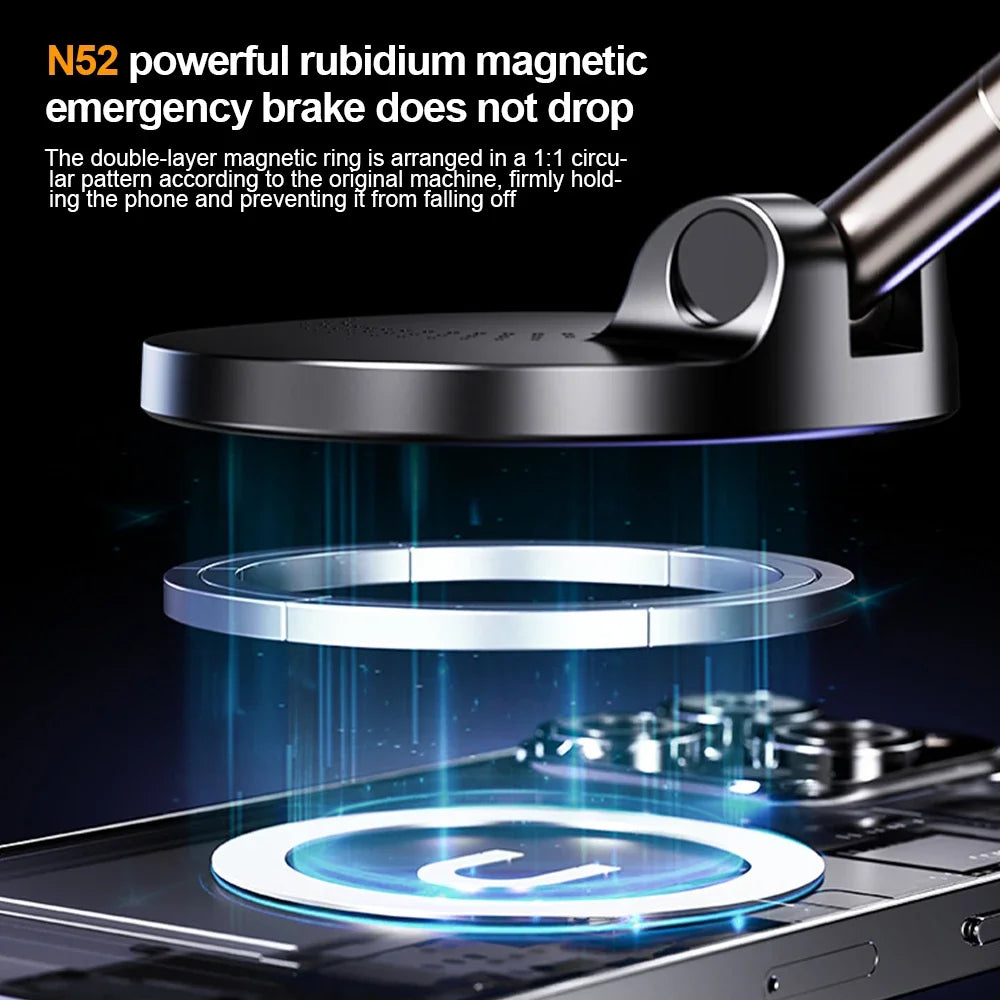 📱🚗 Magnetic 15W Car Phone Holder | 360° Rotation & Foldable Design ✨🔋