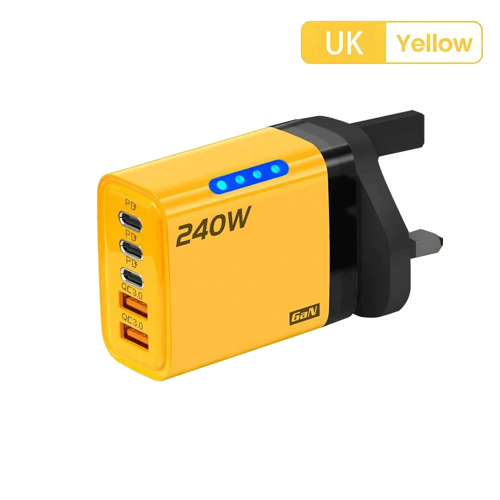 ⚡PowerUp Pro 240W GaN Charger 🔋
5-in-1 Fast USB-C Charging Station for iPhone, Samsung & Xiaomi 📱
