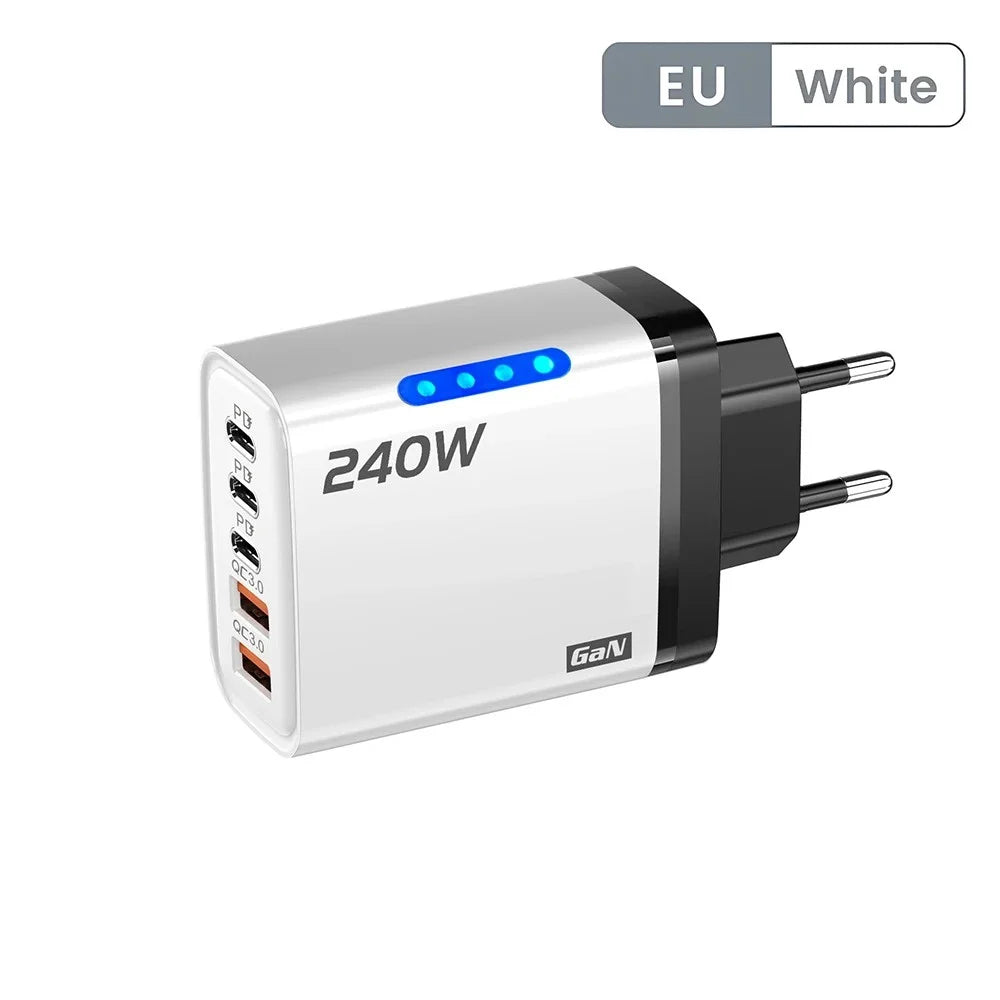 ⚡PowerUp Pro 240W GaN Charger 🔋
5-in-1 Fast USB-C Charging Station for iPhone, Samsung & Xiaomi 📱