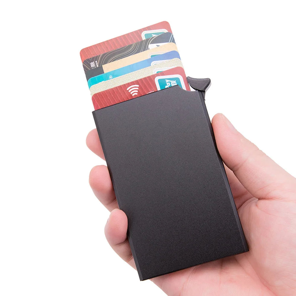 💳✨ HOMEFISH Slim Metal Wallet — Portable Mini Card Holder 🔐🔥