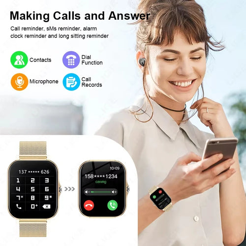 KESHUYOU 2025 Smart Watch – 2.01” HD, Bluetooth Calls, Sports Modes & Weather ⌚
