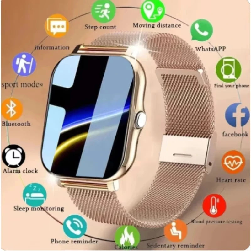KESHUYOU 2025 Smart Watch – 2.01” HD, Bluetooth Calls, Sports Modes & Weather ⌚