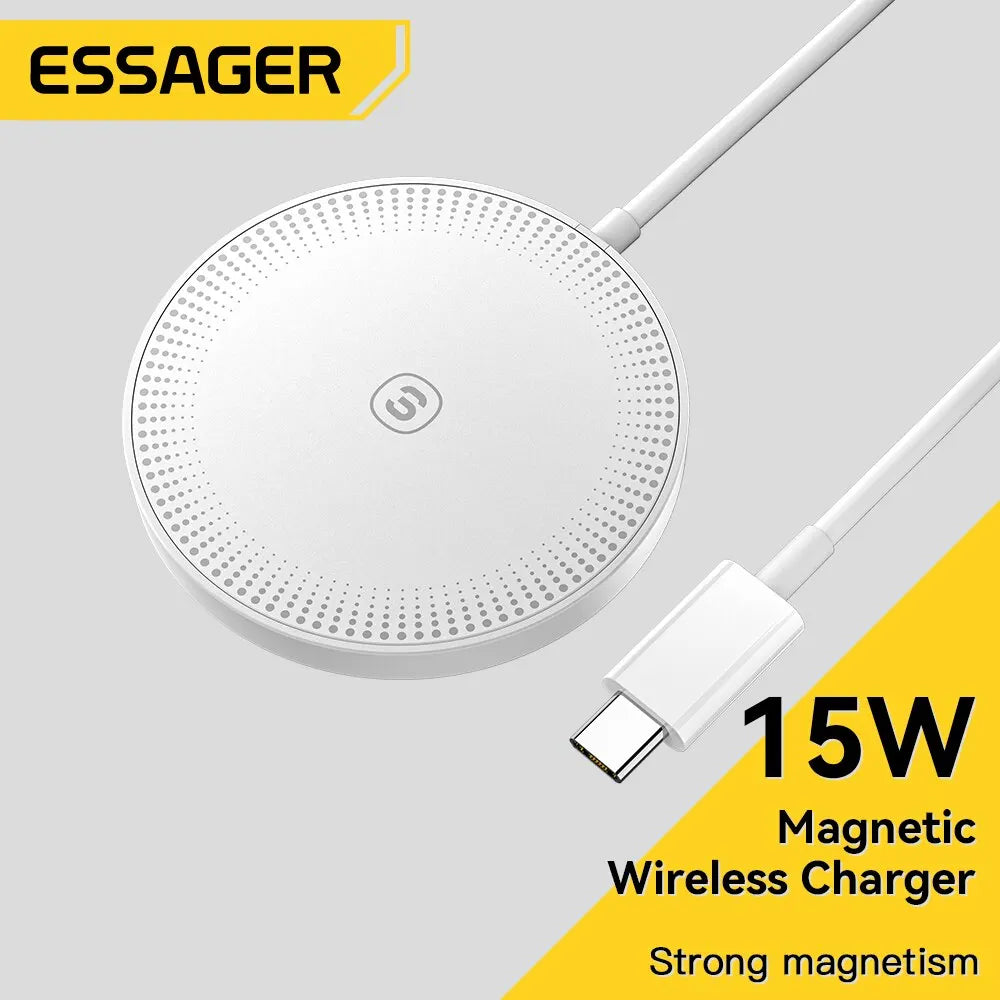 ⚡📱 Essager 15W Magnetic Wireless Charger | Fast Charging for iPhone & Xiaomi 🔋✨