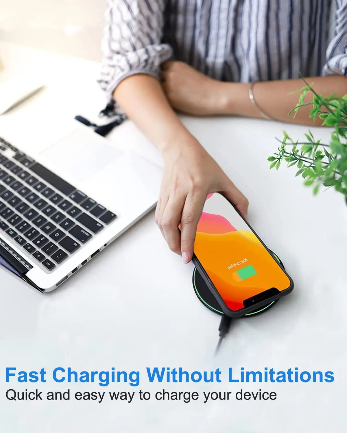 ⚡📱 50W Fast Wireless Charger Pad | Universal Charging for iPhone & Samsung 🔋✨