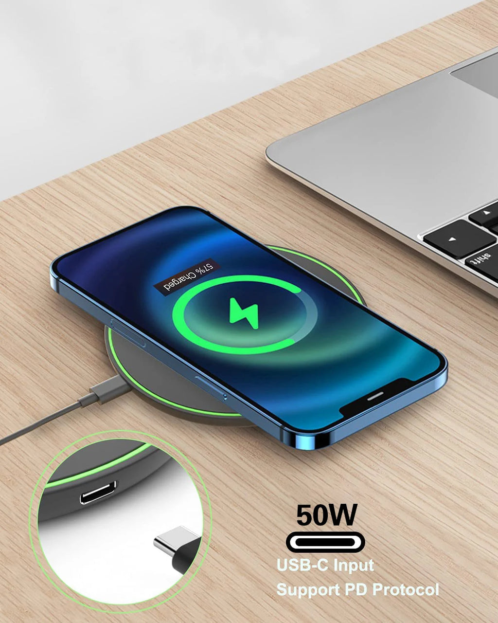 ⚡📱 50W Fast Wireless Charger Pad | Universal Charging for iPhone & Samsung 🔋✨