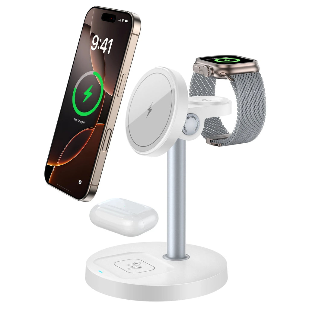 ⚡📱⌚ 3-in-1 Magnetic Wireless Charger | Fast Charging for iPhone, Apple Watch & AirPods 🔋✨