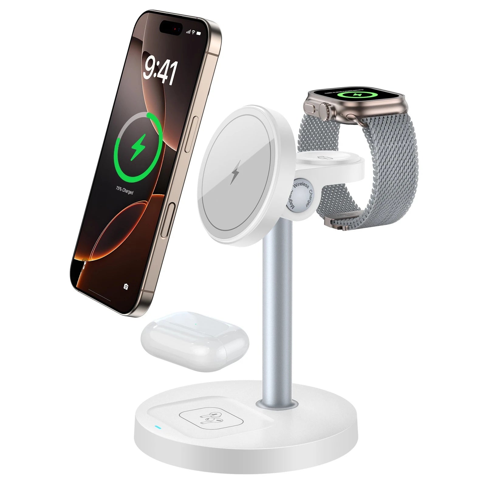 ⚡📱⌚ 3-in-1 Magnetic Wireless Charger | Fast Charging for iPhone, Apple Watch & AirPods 🔋✨